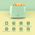 thumbnail image 4 of iSiLER 2 Slice Toaster with 7 Shade Settings and Double Side Baking, Green, 4 of 7