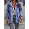 thumbnail image 3 of REDHOTYPE Women's Button Long Sleeve Brushed Jacket Coats with Pockets, 3 of 4