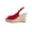Red, variant on Women Open Toe Wedge Slingback Sandals Thick Sole Patent Leather Glossy Plus Size Shoes Spring Summer,Beige