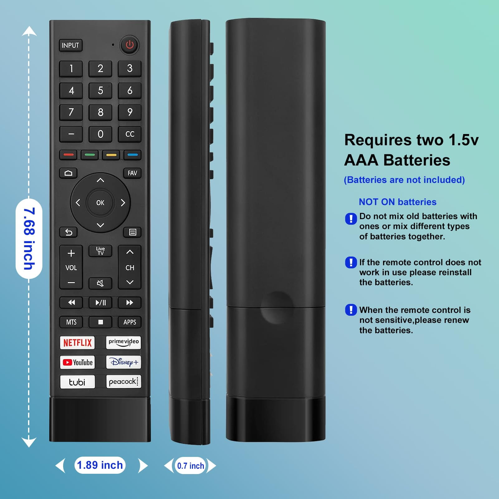 for Hisense TV Remote Replacement, for Hisense Universal Remote, for Hisense Google、Android 4K UHD Series Smart TV