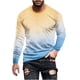 thumbnail image 2 of Blusas y camisas de manga larga con cuello redondo para hombre, blusas casuales de cuello redondo y manga larga, camisetas estampadas, blusas para hombre, 2 of 5