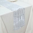 thumbnail image 4 of BalsaCircle 12x108" Silver Sequined Geometric Design Tulle Table Runner Party Events Reception Decorations Supplies, 4 of 8