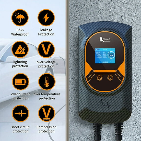 Electric Vehicle EV Charger 50Amp 240V 26FT Cable Charging Station Level2 APP U1