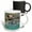 Multicolor, variant on 3drose, Alaska, Lake Clark. Grizzly Bear Sitting in the Water Holds Fish., 11oz Two-tone Black Mug