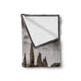 thumbnail image 2 of Scotland Soft Flannel Fleece Throw Blanket, Landscape View of Old Man of Storr Rock Formation Dull Weather and Gloomy Sky, Cozy Plush for Indoor and Outdoor Use, 50" x 70", Multicolor, by Ambesonne, 2 of 6