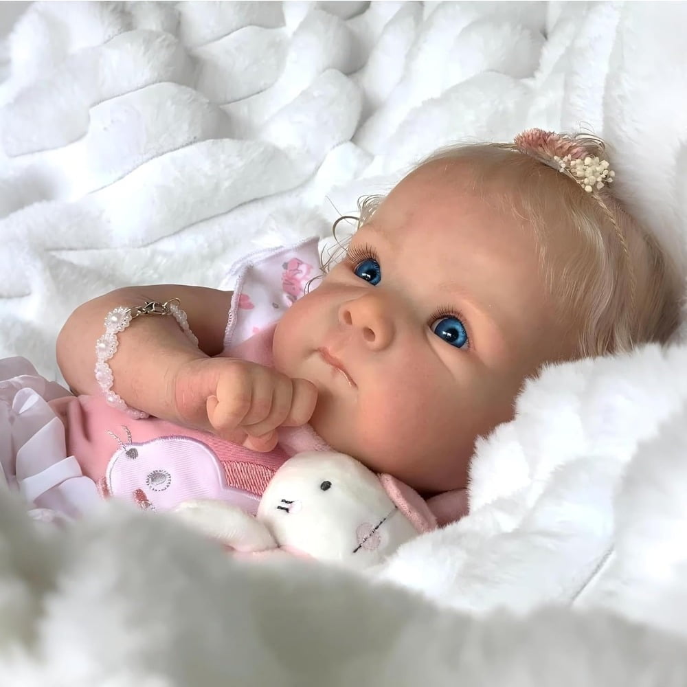 Reborn Baby Doll Girl 20inch 50cm  Baby Doll Realistic Newborn Doll Toy for Ages 3+ (Pink Outfit Sleeping Doll)