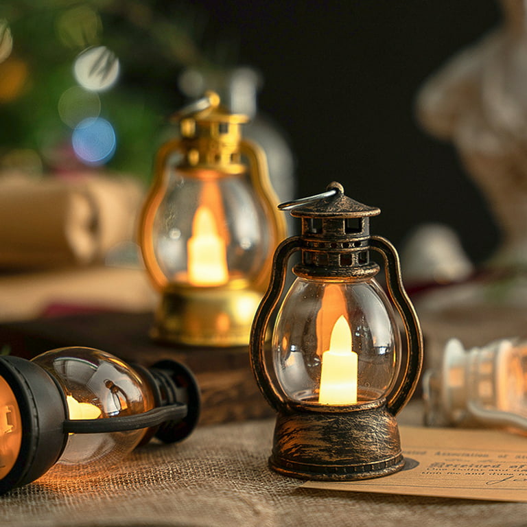 D-GROEE Mini Lantern, Vintage Small Candle Lanterns with Flickering LED  Candle for Indoor Lanterns Christmas Decorative Home Decor, Wedding Hanging
