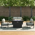 thumbnail image 3 of LayinSun Outdoor Aluminum Furniture Set with Fire Pit Table, Modern Patio Conversation Sets for Porch, Backyard, 3 of 9