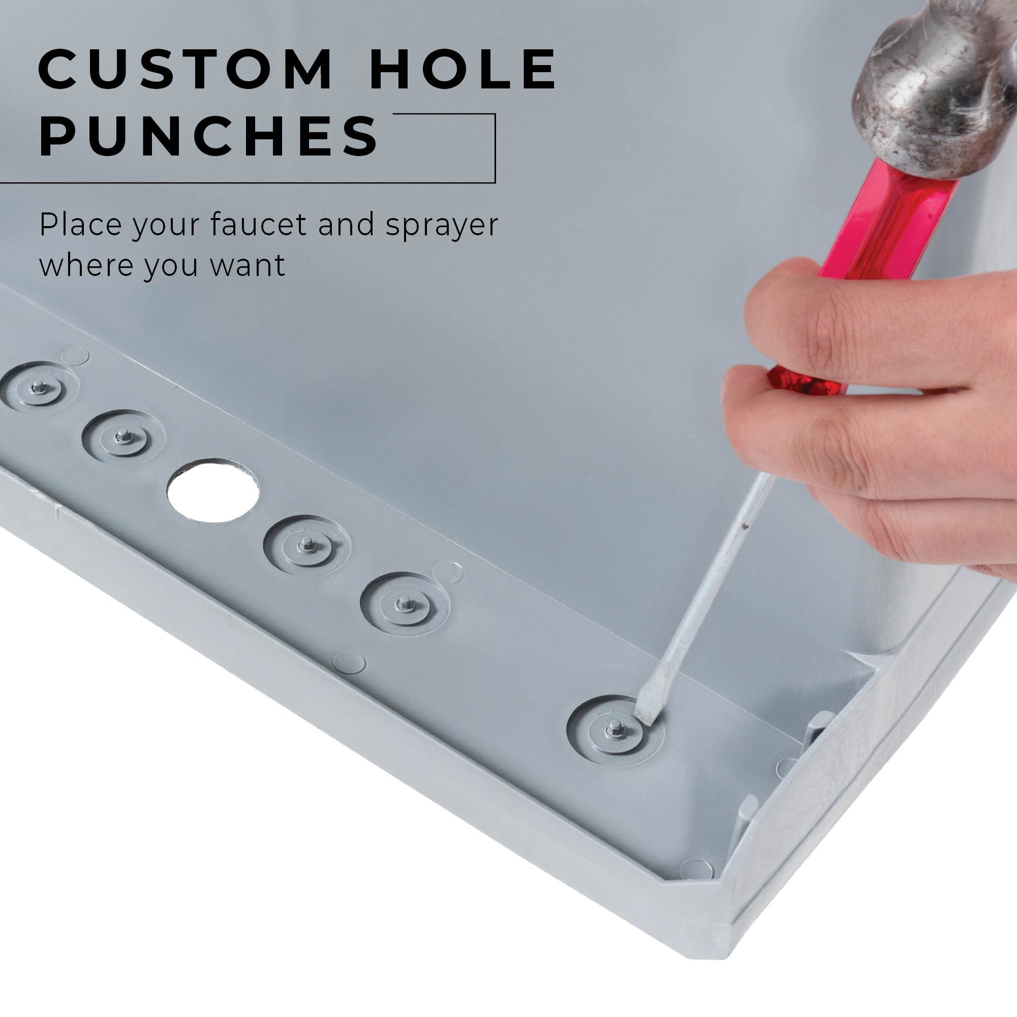 Tehila Grey 19 Gallon Utility Sink with Stainless Steel Finish Pull-Out Faucet