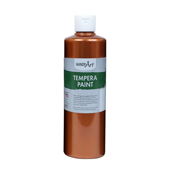 Handy Art® Metallic Tempera Paint, 16 oz., Copper, Set of 3 bottles