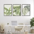 thumbnail image 2 of Stupell Industries Tropical Leaves Collection 3 Piece Gray Framed Floater Canvas Set design by Errico & Slyp, 31 x 21, 2 of 9
