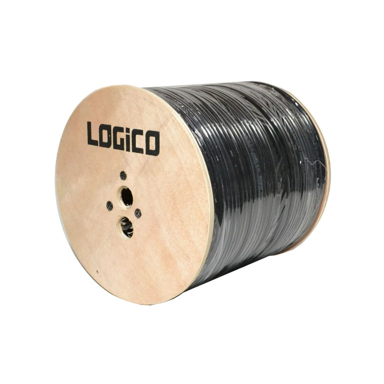 RG6 Coaxial Cable Dual Shield Outdoor Direct Burial Gel 1000ft 18AWG Black  3GHz