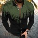 thumbnail image 2 of Hombres Casual Botones 3D Digital Stream Color Print Turndown Camisa de cárdigan de manga larga Pompotops  oipoqjl28587, 2 of 3