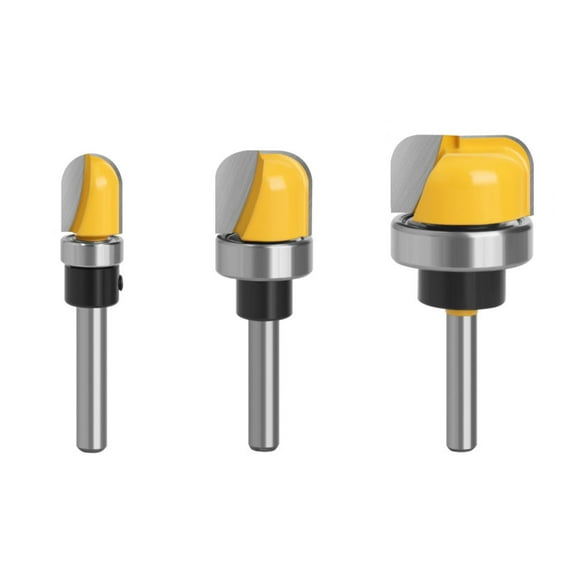 3pcs 1/4 Shank Bowl and Tray Template Router Bit Tool Set Diameter 1/2 3/4 1-1/8 TAPDRA Spare Part