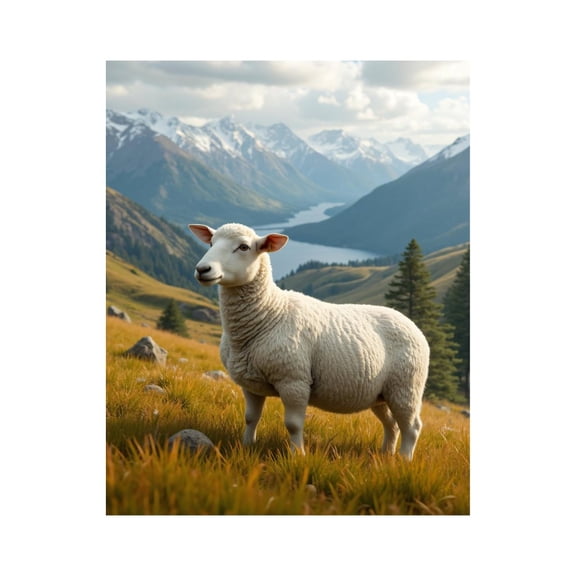 Paint by Numbers Kit for Adults, Sheep Mountain Landscape Lake Paint by Numbers, Easy Paint by Numbers Kit for Adults Beginner, DIY Adult Paint by Number Kits on Canvas, 12x16in Home Decor