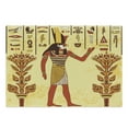 thumbnail image 1 of Ethnic Cutting Board, Egyptian Hieroglyph with Symbolic Figure Retro Myth Papyrus Graphic, Decorative Tempered Glass Cutting and Serving Board, Large Size, Pale Yellow Marigold Red, by Ambesonne, 1 of 1