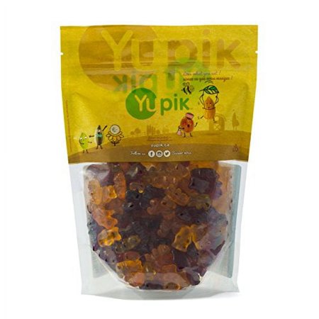Yupik Gummy Bears,Organic, Gelatin-Free, Vegan Fruit, 1.1 Pound