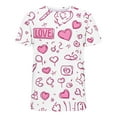 thumbnail image 5 of Valentine Shirts for Women Love Heart Print T-Shirt Round Neck Short Sleeve Blouse Funny Valentines Day Shirt Spring Outfits for Women 2026, 5 of 5