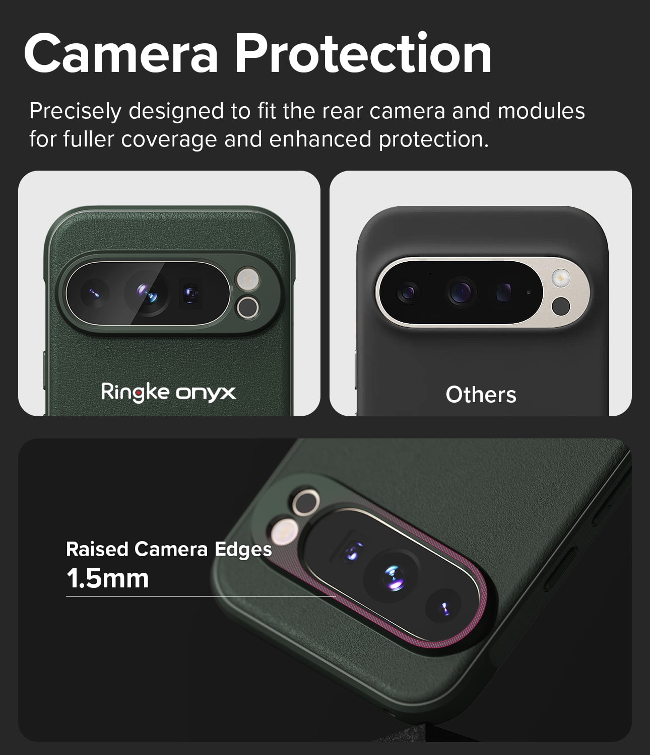 Ringke Pixel 9 Pro XL [Onyx Magnetic] High Quality Flexible Heavy Duty Durable Phone Case Compatible with Magnetic Charger - Dark Green