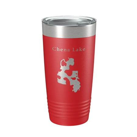 

Chena Lake Map Tumbler Travel Mug Insulated Laser Engraved Coffee Cup Alaska 20 oz Red