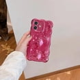 thumbnail image 2 of Compatible with iPhone 12 Wavy Phone Case, Cute Coquette 3D Wave Bubble Pattern and Stylish Wavy Border, Soft TPU, Protection Shockproof Phone Case for Women Girls (Rose Red), 2 of 13