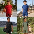 thumbnail image 3 of RBX Boys Athletic Outfit Short Set Performance Shirt and Basketball Shorts for Boys 2 Piece, 3 of 7