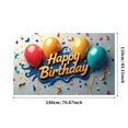 thumbnail image 7 of LUUFILx Happy Birthday Backdrop Colorful Party Supplies with Confetti and Balloons Background Photography Props Banner Decorations for Birthday Party Celebrations, 7 of 7