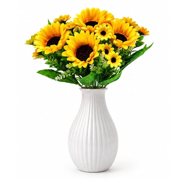 Artificial Sunflower Bouquets with Large Blooms for Outdoor and Home Decor 2 Bunches