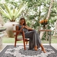 thumbnail image 4 of Outdoor Rug  5x7 Medallion White Black Modern Area Rugs For Indoor And Patios Kitchen Hallway Mats Washable Porch Deck Outside Carpet (medallion 5 X 7), 4 of 9