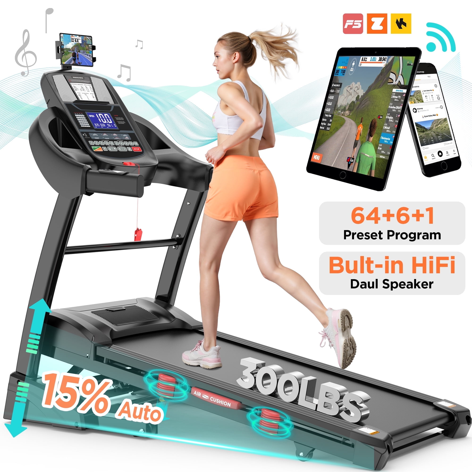 pawapuroten品　FASTSF＋level4　Sサイズ SuperFit 4.75HP Electric Foldable Treadmill w/ Preset Programs