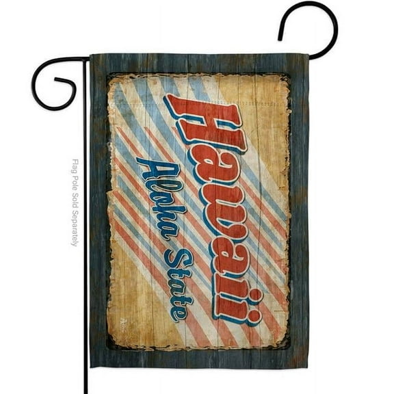 Americana Home & Garden G142956-BO 13 x 18.5 in. Hawaii Vintage American State Garden Flag with Double-Sided Horizontal House Decoration Banner Yard Gift