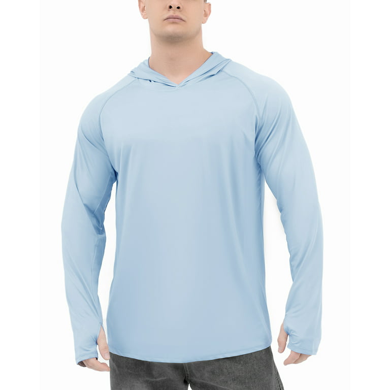 Long Sleeve Fishing Shirts Men Outdoor UV Clothing Hooded Shirt