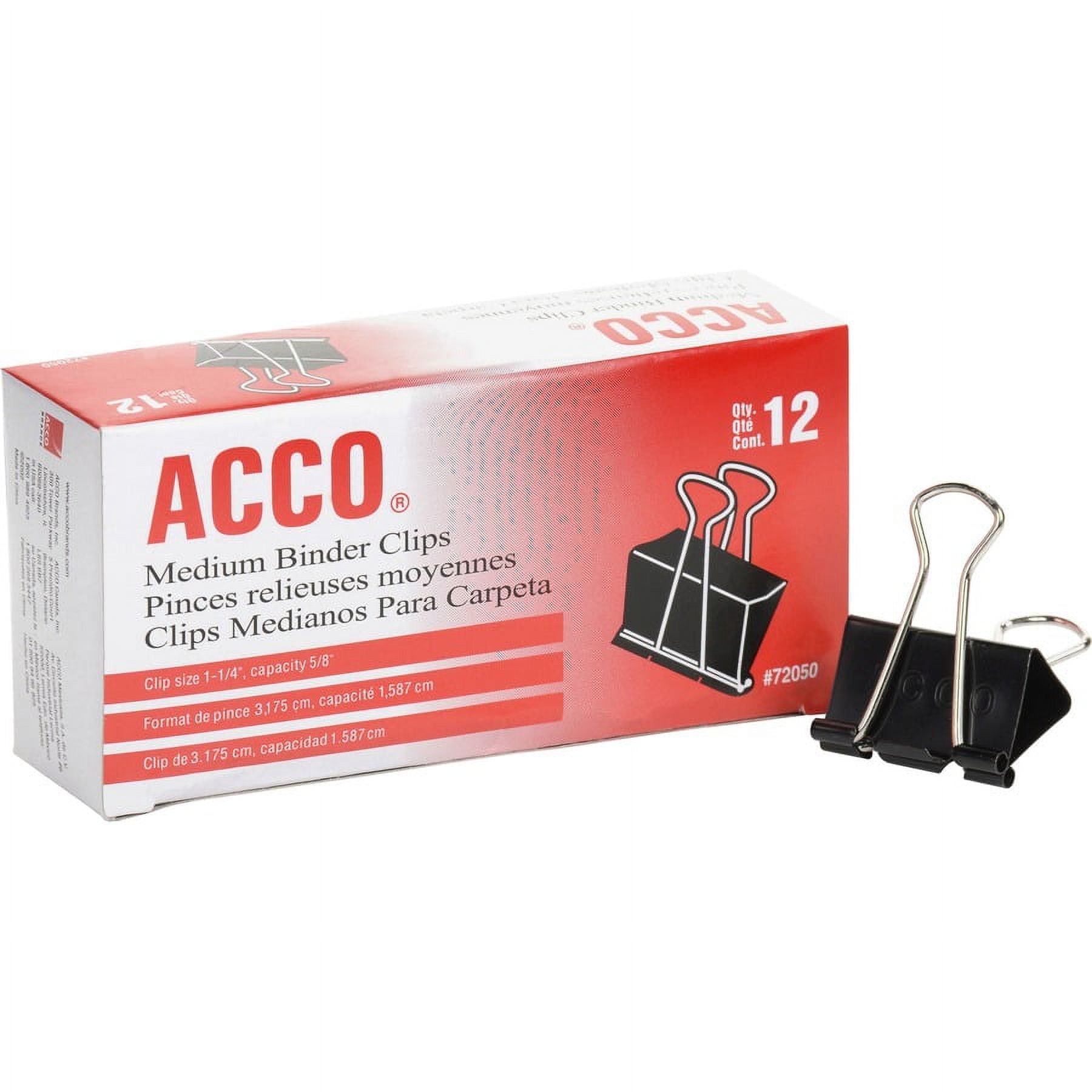 ACCO Binder Clips, Medium, 12 Count, Black (A7072050)