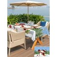 thumbnail image 4 of Outdoor Tablecloth with Umbrella Hole and Zipper, Blue Green Snowman Christmas Rectangle Table Cloth 60x120 Inch Waterproof Tablecloth, Xmas Tree Snowflake Winter Picnic Table Cover for Patio Camping, 4 of 7