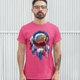 thumbnail image 3 of Tee Hunt American Bald Eagle Dreamcatcher T-shirt Native American Patriotic Men's Tee, Hot Pink, XX-Large, 3 of 5