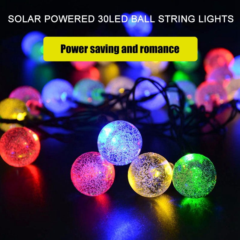 Solar Garden Lights String Fairy 30 LED Mix Colour LED Globe Ball Weatherproof 
