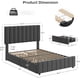 thumbnail image 1 of Tamaño completo forrado marco de cama con 4 almacenamiento cajones, adjustable cabecero, wood slats support - no necesita colchón base, easy to assemble (gris), 1 of 8