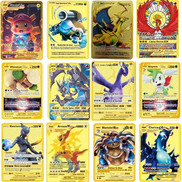 2023 new Spanish Pokmon Cards Metal Letters Spanish Iron Cards Mewtwo  Pikachu Gx Charizard Vmax Cartas Pokmon | Walmart en lnea