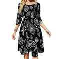 thumbnail image 2 of Rayures Marin avec Ancre Nœud Cœur Robe Évasée Design Mode Grande Taille Robe Ample Rayure Marin, 2 of 5