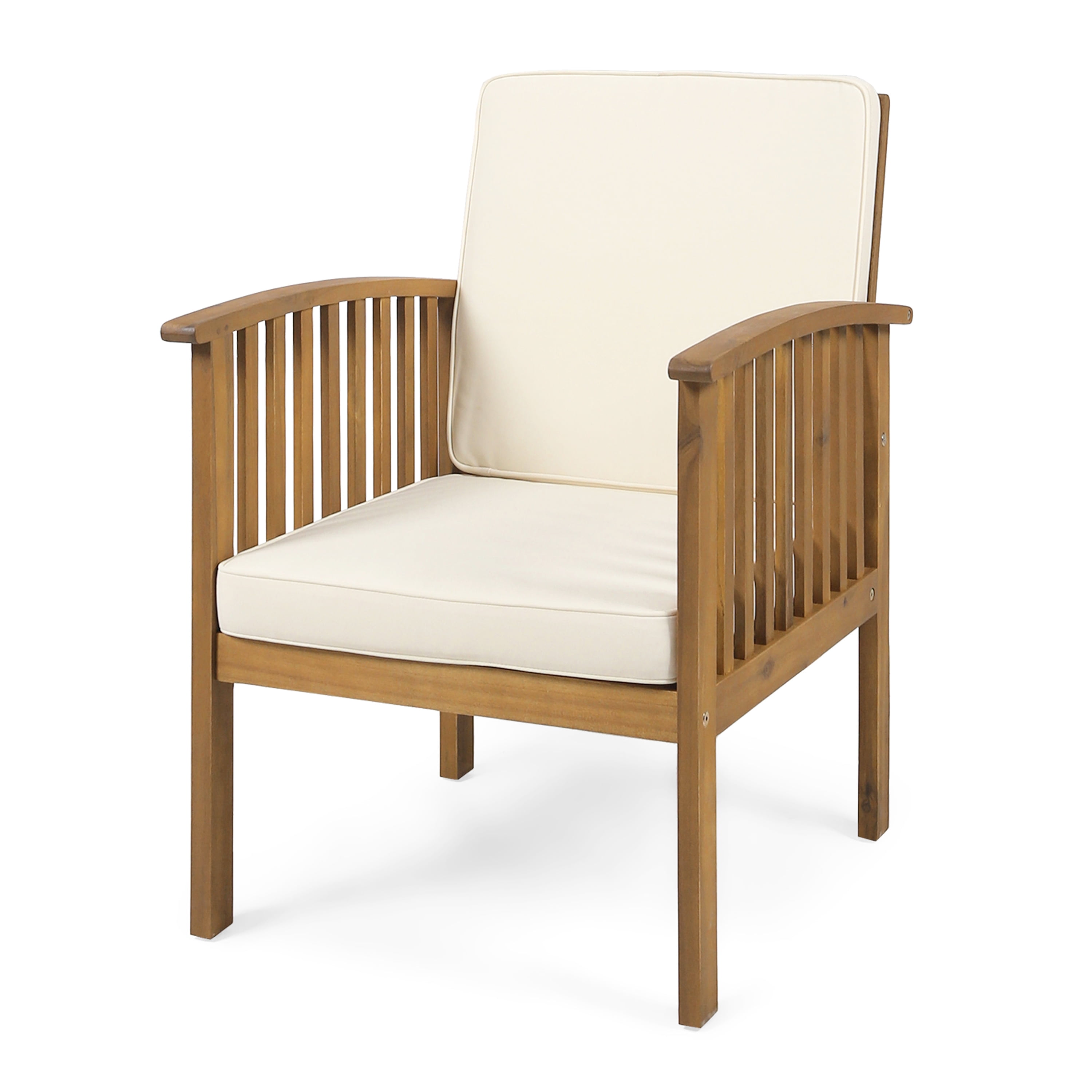 Outdoor Single Acacia Wood Leisure Chair, Casual Rest Seat for Patio Garden, Teak