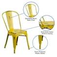 thumbnail image 5 of Flash Furniture Commercial Grade Distressed Yellow Metal Indoor-Outdoor Stackable Chair, 5 of 12