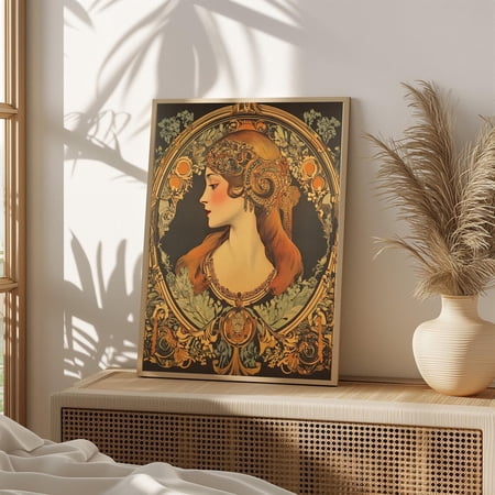 Art Nouveau Woman Ornate Victorian Romantic Classic Wall Art UNFRAMED PAPER POSTER