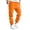 Orange, variant on Lilgiuy Mens Cargo Sweatpants Trendy Solid Color Baggy Slim Fit Drawstring Elastic Waist Athletic Jogger Sweat Pants With Multi Pockets for Outdoor Activities