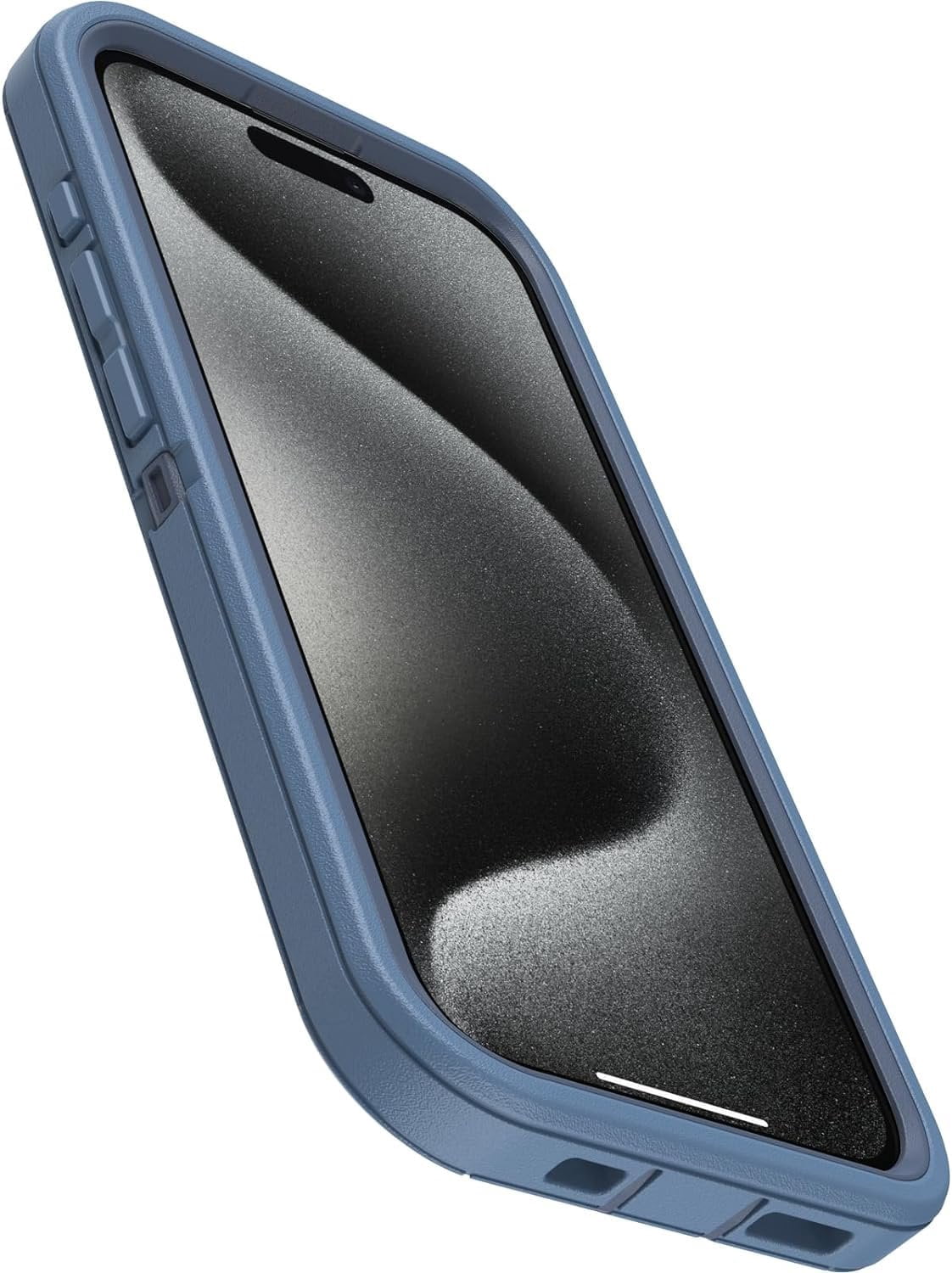 OtterBox iPhone 15 Pro Only - Defender Series Case - Baby Blue Jeans Blue - Screenless - Rugged & Durable - with Port Protection - Holster Clip Includes - Non-Retail Packaging