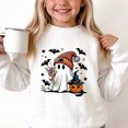 thumbnail image 5 of DJDLJWCJ Girls Halloween Fleece Sweatshirt Long Sleeve Crew Neck Oversized Graphic Pullover Kids Fall Casual Halloween Sweatshirts White Size 11, 5 of 7