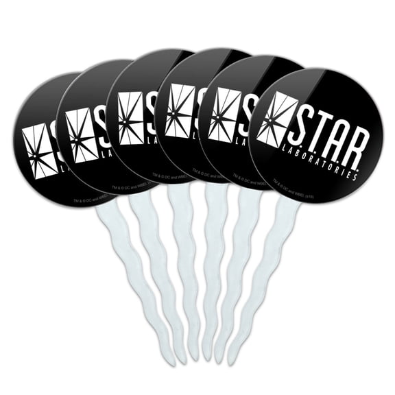 The Flash TV Series STAR Labs Logo Cupcake Picks Toppers Decoration Set of 6