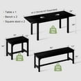 thumbnail image 2 of Danolapsi 5-Piece Extendable Dining Table Set for 4-8 People,63" Extendable Kitchen Table with 2 Benches & 2 Square Stools,Space Saving Mid-Century Modern Wooden Dining Room Table,Easy Assembly, 2 of 6
