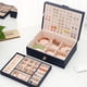 thumbnail image 1 of Joyeros para mujer, organizador de joyas, caja de cuero, grandes joyeros, organizador de pendientes, estuche de almacenamiento, exhibición de doble capa con bandeja extraíble, elegante joyero, contene, 1 of 5