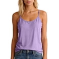 thumbnail image 2 of Women's Adjustable Spaghetti Strap Cami Tank Top Cropped Stretchy Basic Layering Casual Summer Daily Tops 2026, L, 2 of 6