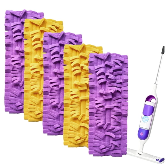 5 Pack Mop Refill Pads for SwifferPowerMop Multi-Surface Mop and Wood Mop, Washable & Reusable Microfiber Spray Cleaning Pads (2 Yellow 3 Purple)